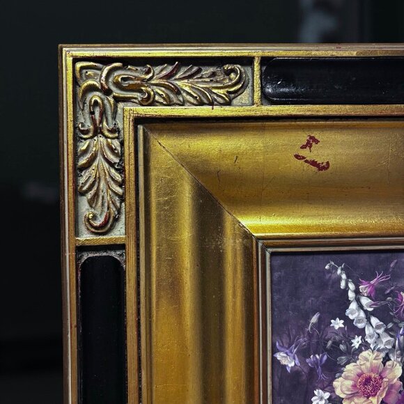 Vintage Gold Framed Floral Art – Romantic Still Life Print, Hollywood Regency or - Picture 5 of 10